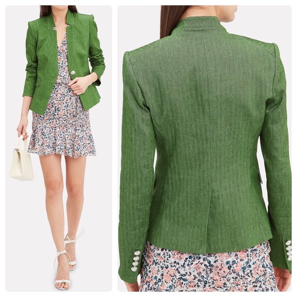Veronica Beard Jackets & Blazers - Veronica Beard Farley Dickey Herringbone Blazer Jacket Green Size 0